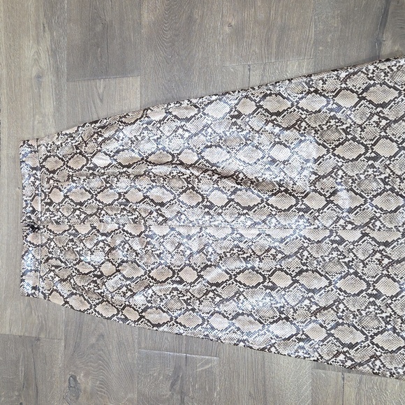 Zara Fauc Snakeskin Print Midi Skirt Sz S - Picture 5 of 5